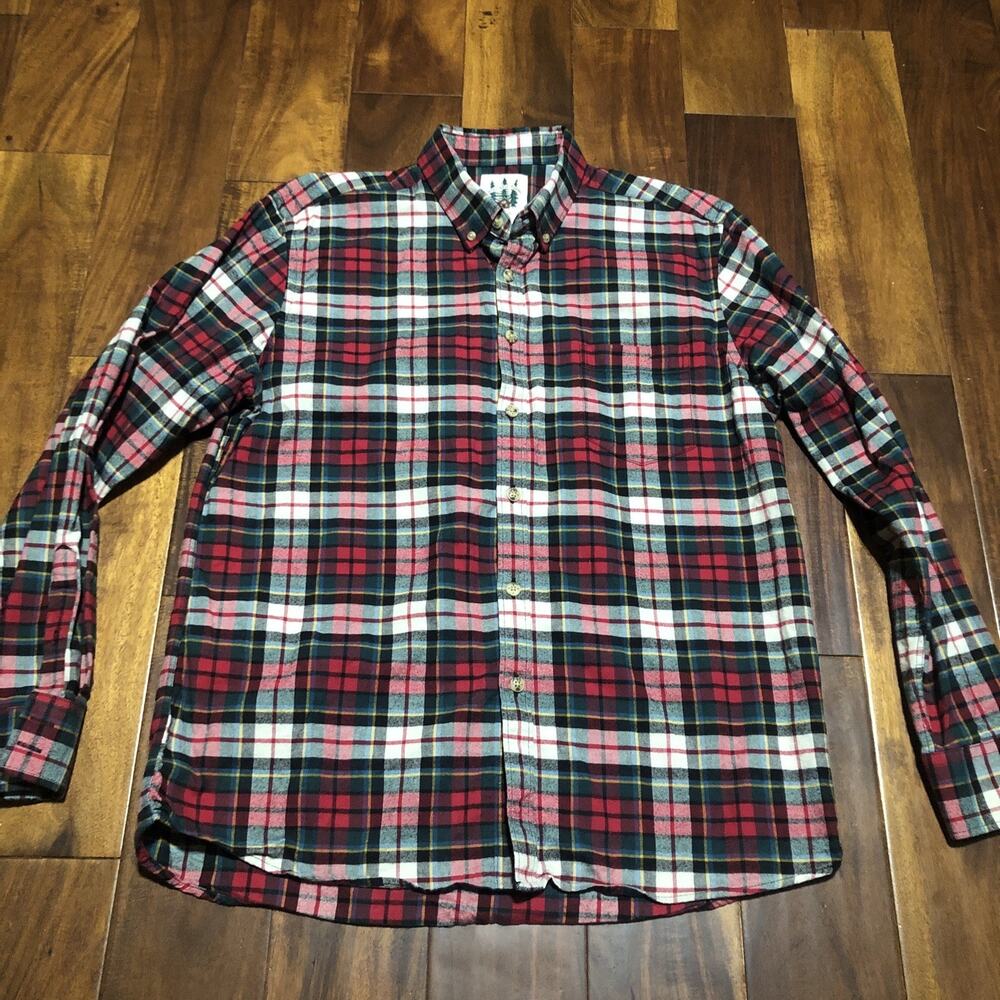 Kiel James Patrick Men's Cozy Cabin Red Plaid Button Down Flannel Shirt, Large